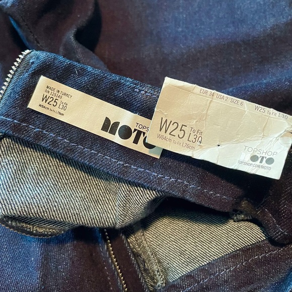 Topshop MOTO Indigo Cropped Wide Leg Jeans - Picture 7 of 8